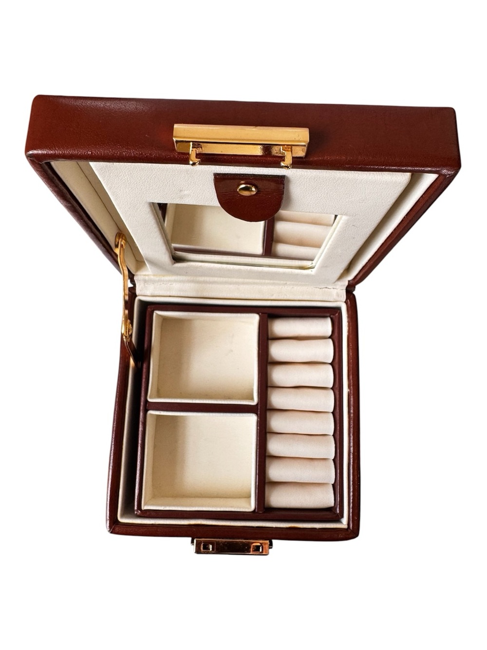 WOLF Designs Leather Travel Jewelry Box & Photo Frame Case